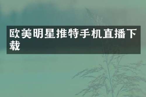 欧美明星推特手机直播下载