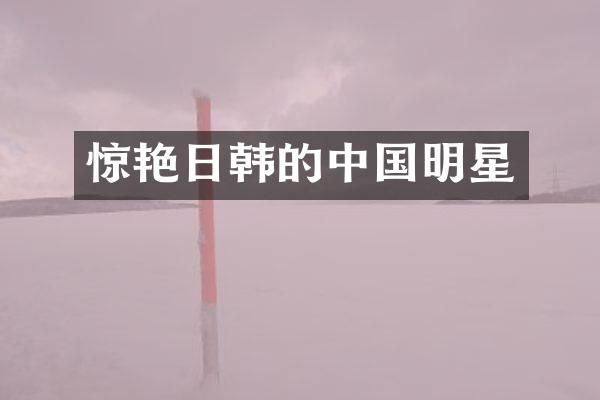 惊艳日韩的中国明星