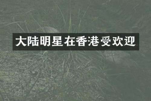 大陆明星在香港受欢迎