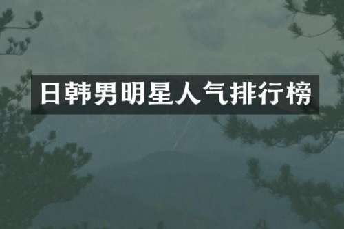 日韩男明星人气排行榜