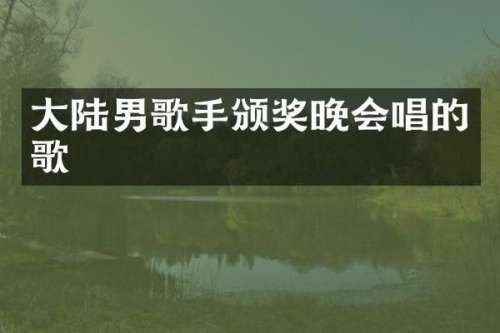 大陆男歌手颁奖晚会唱的歌