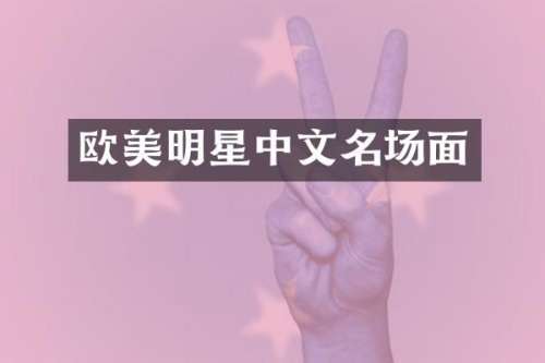欧美明星中文名场面