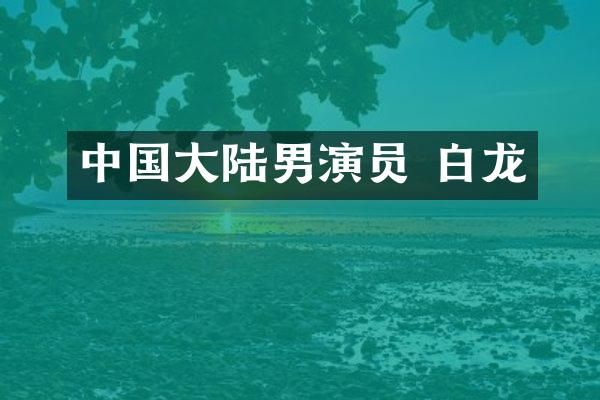中国大陆男演员 白龙