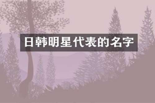 日韩明星代表的名字