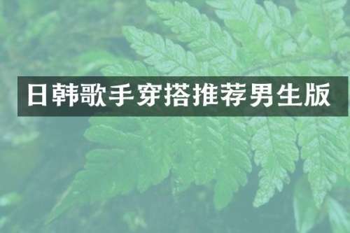 日韩歌手穿搭推荐男生版