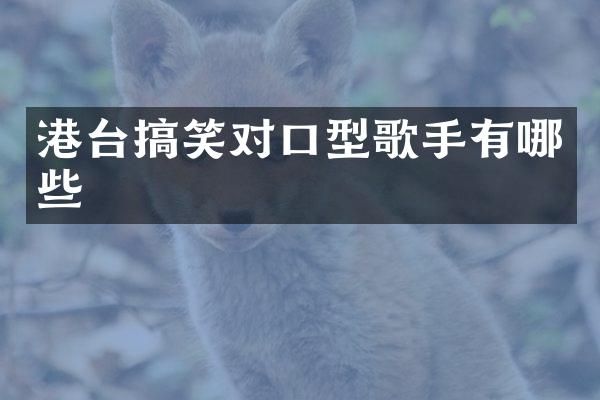 港台搞笑对口型歌手有哪些