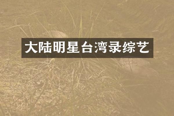大陆明星台湾录综艺