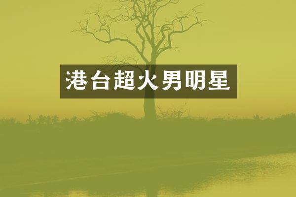 港台超火男明星