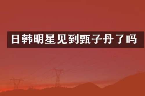日韩明星见到甄子丹了吗