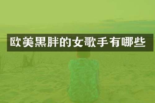 欧美黑胖的女歌手有哪些