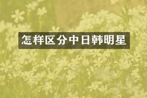 怎样区分中日韩明星