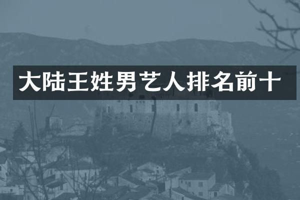 大陆王姓男艺人排名前十