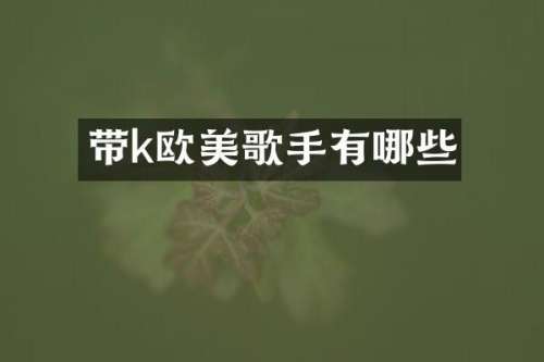 带k欧美歌手有哪些