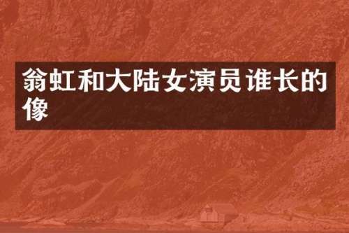 翁虹和大陆女演员谁长的像