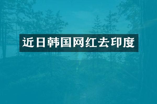 近日韩国网红去印度