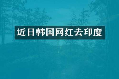 近日韩国网红去印度