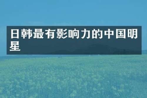 日韩最有影响力的中国明星