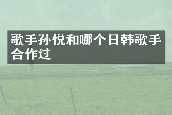 歌手孙悦和哪个日韩歌手合作过