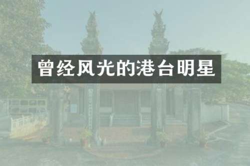 曾经风光的港台明星