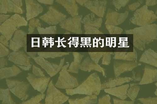 日韩长得黑的明星