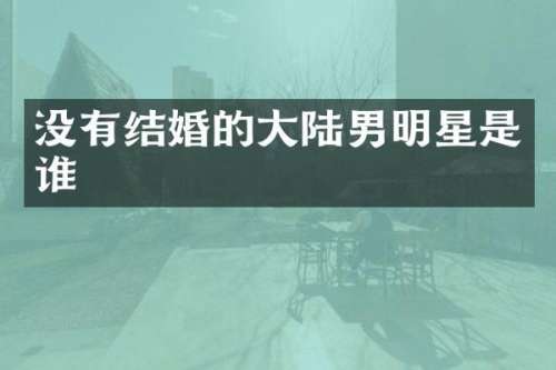 没有结婚的大陆男明星是谁