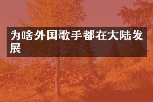 为啥外国歌手都在大陆发展