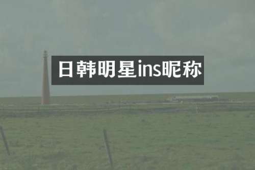 日韩明星ins昵称