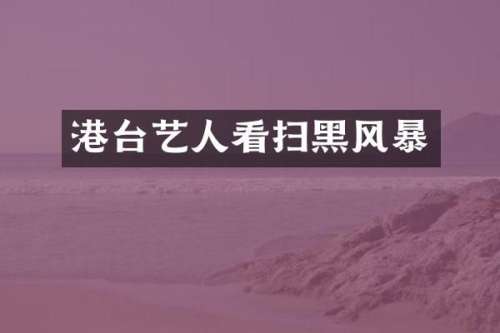港台艺人看扫黑风暴