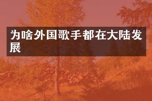 为啥外国歌手都在大陆发展