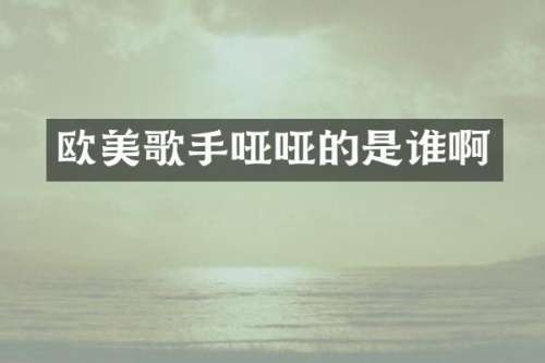 欧美歌手哑哑的是谁啊