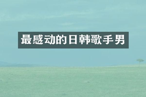 最感动的日韩歌手男