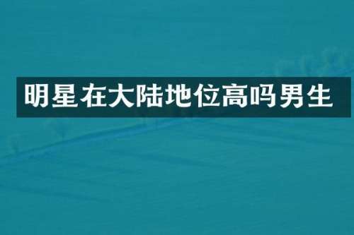 明星在大陆地位高吗男生