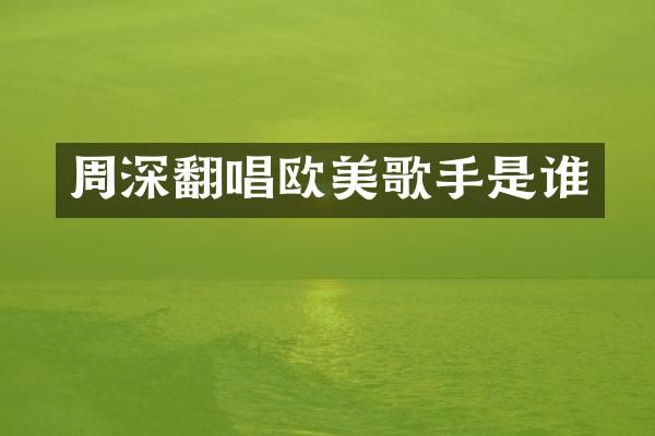 翻唱欧美歌手是谁