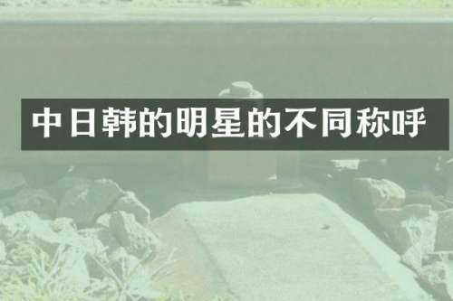 中日韩的明星的不同称呼