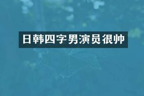 日韩四字男演员很帅
