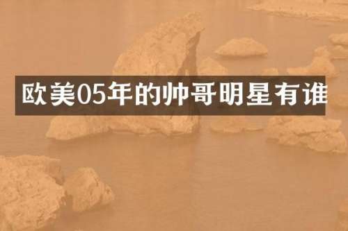 欧美05年的帅哥明星有谁