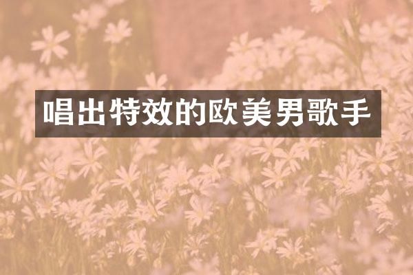 唱出特效的欧美男歌手