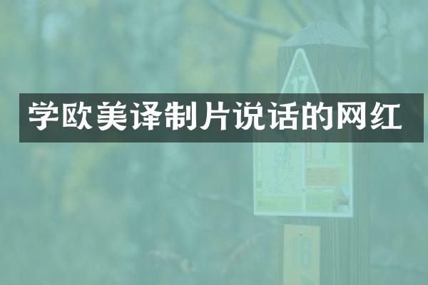 学欧美译制片说话的网红