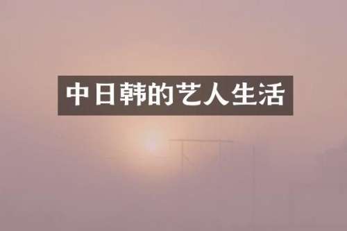 中日韩的艺人生活
