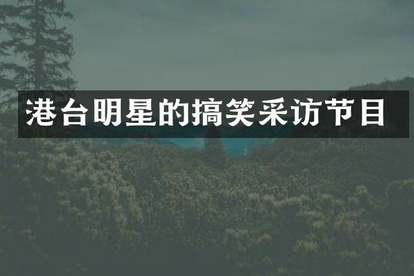 港台明星的搞笑采访节目