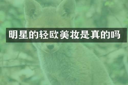 明星的轻欧美妆是真的吗