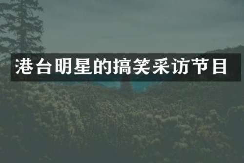 港台明星的搞笑采访节目