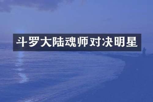 斗罗大陆魂师对决明星