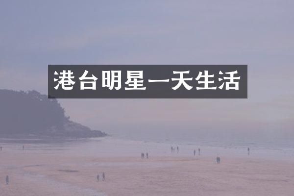 港台明星一天生活