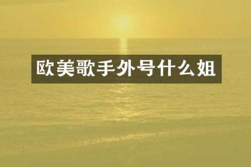 欧美歌手外号什么姐