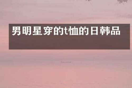 男明星穿的t恤的日韩品牌
