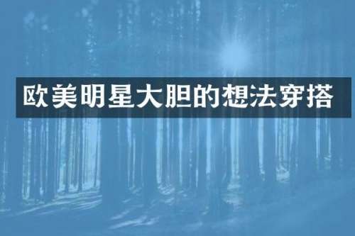欧美明星大胆的想法穿搭