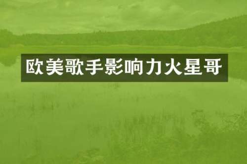 欧美歌手影响力火星哥