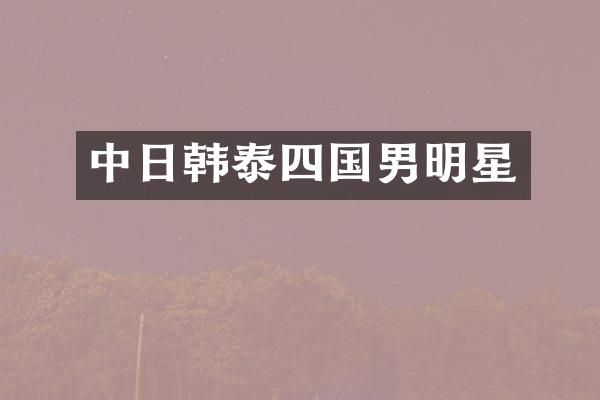 中日韩泰四国男明星