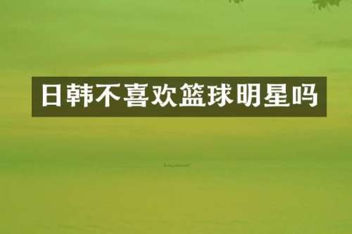 日韩不喜欢篮球明星吗